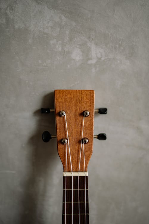 Brown Wooden Guitar Head Stock