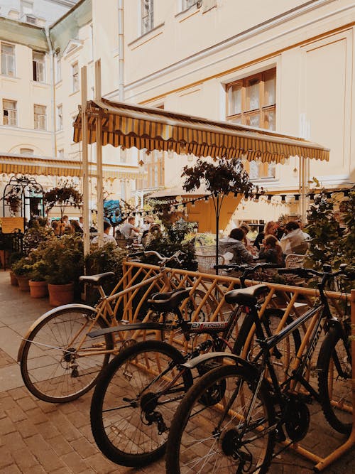 People Eating on a Al Fresco Restaurant 