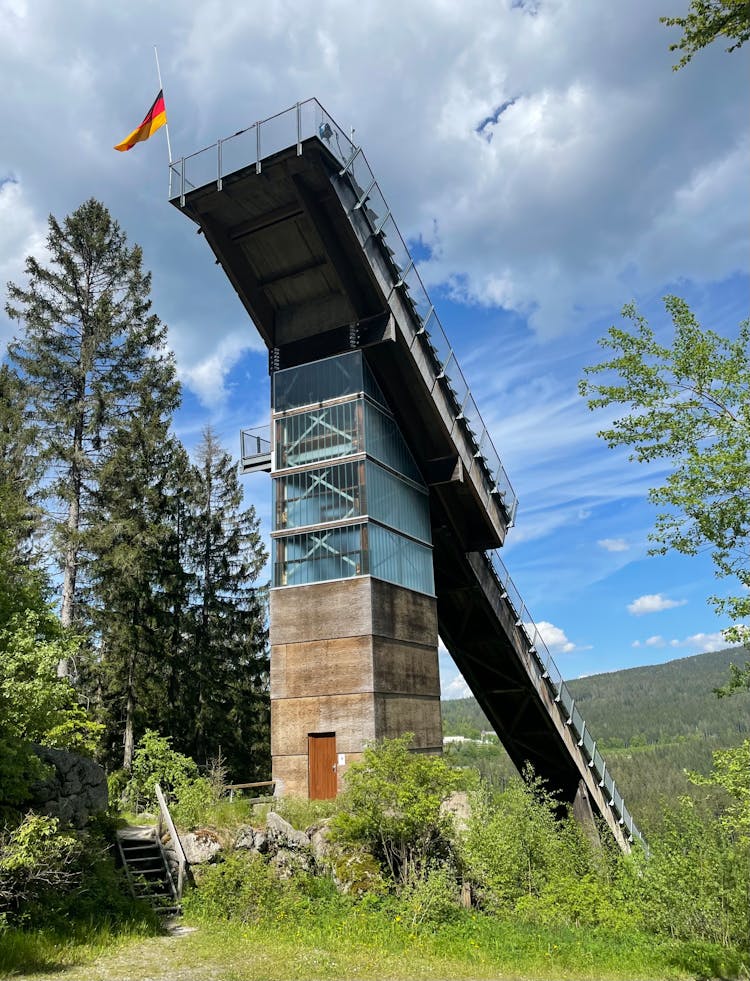 German Flag On A Ski Jump 