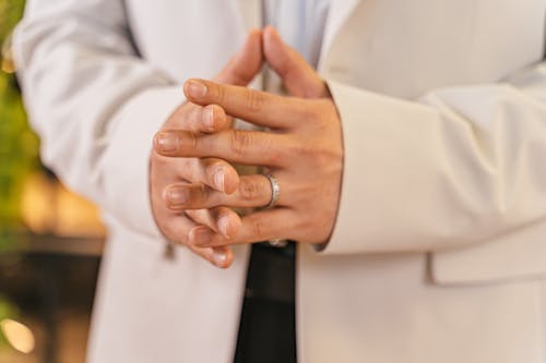 A Person's Hands Together Indicating Focus