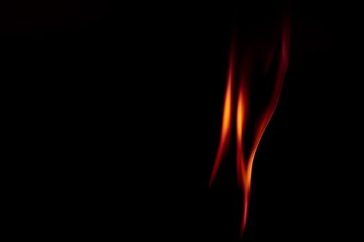 Close-up of vibrant orange flames against a dark background, creating a dramatic effect.