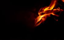 Orange and Red Fire in Dark Room
