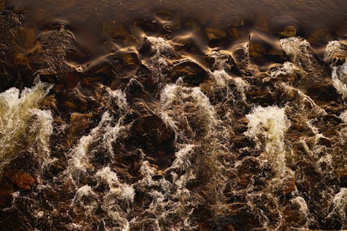 Close-up of Water Waves on Sunset