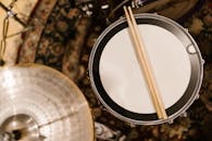Drumsticks over a Snare Drum