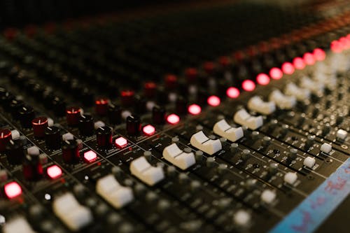  Close-up of a Console in a Music Recording Studio