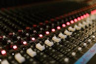 Close-up of a Console in a Music Recording Studio