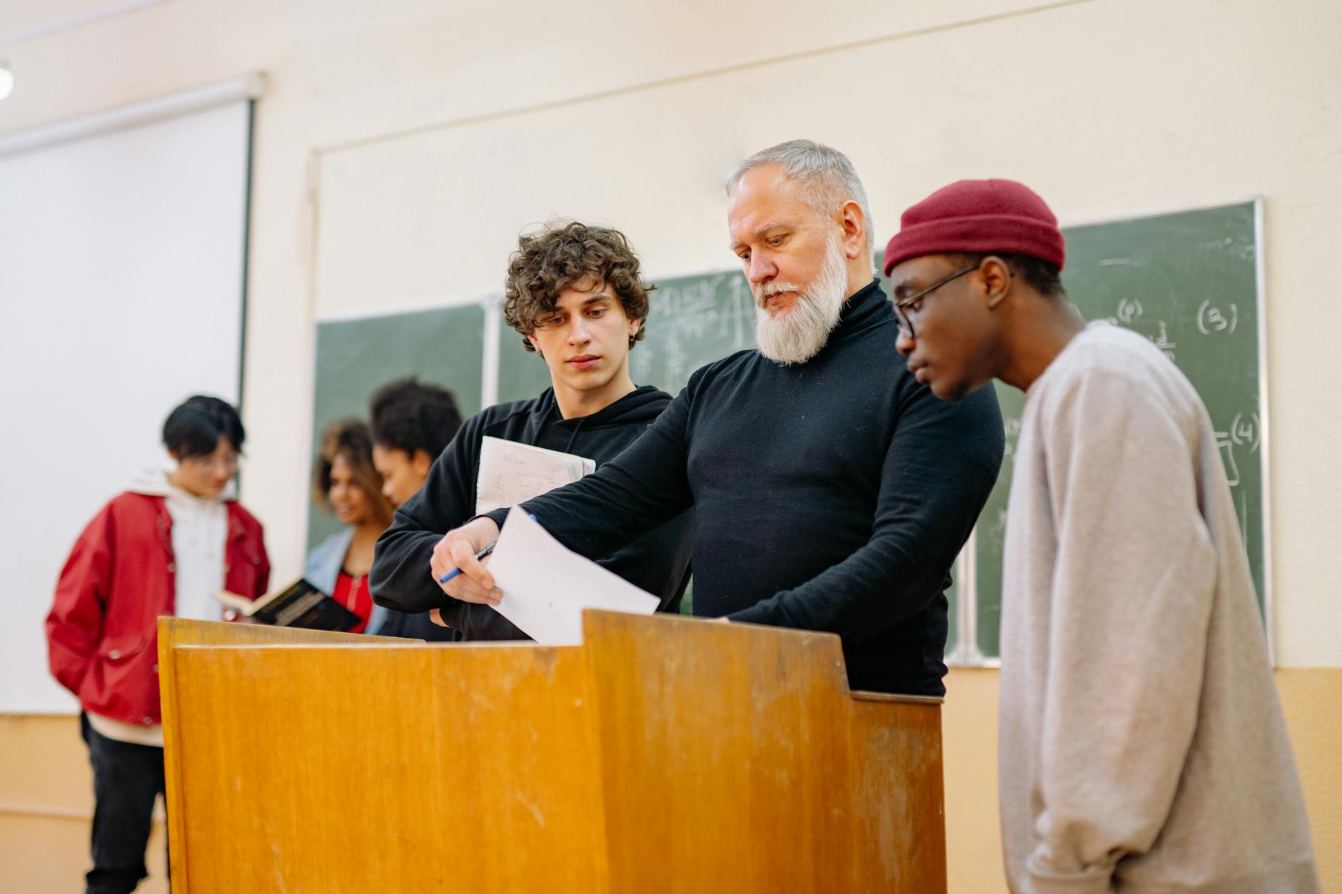 Students and Teacher in a Classroom