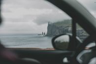 Black Car Side Mirror Near Sea