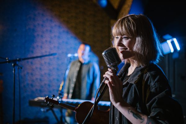 Singing with a vintage microphone — photo by RDNE Stock project on Pexels