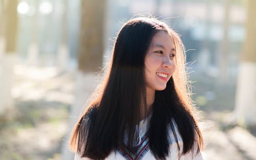 Girl Wearing Drawstring Shirt