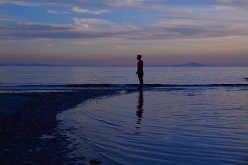 Free stock photo of alone, beach sunset