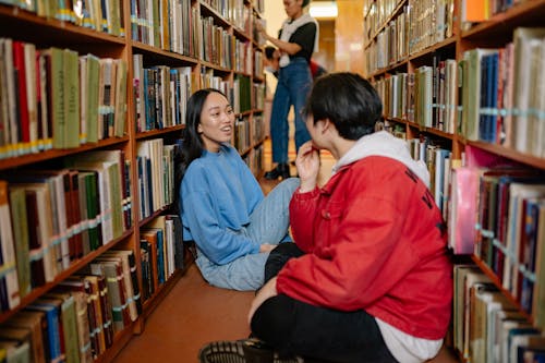 Friends Sitting in the Library