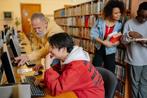 People inside the Library