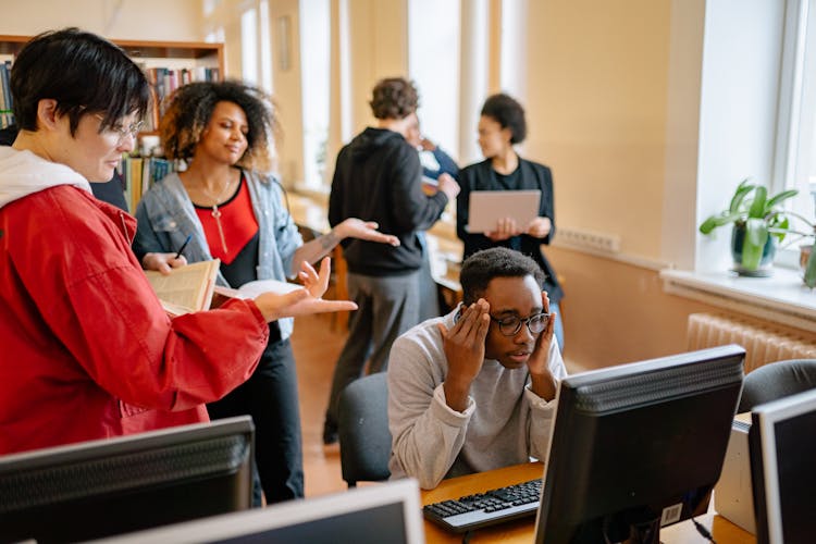 People Inside The Library