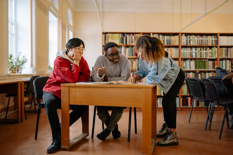 Three People In The Library