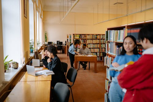 Students Studying Inside the Library