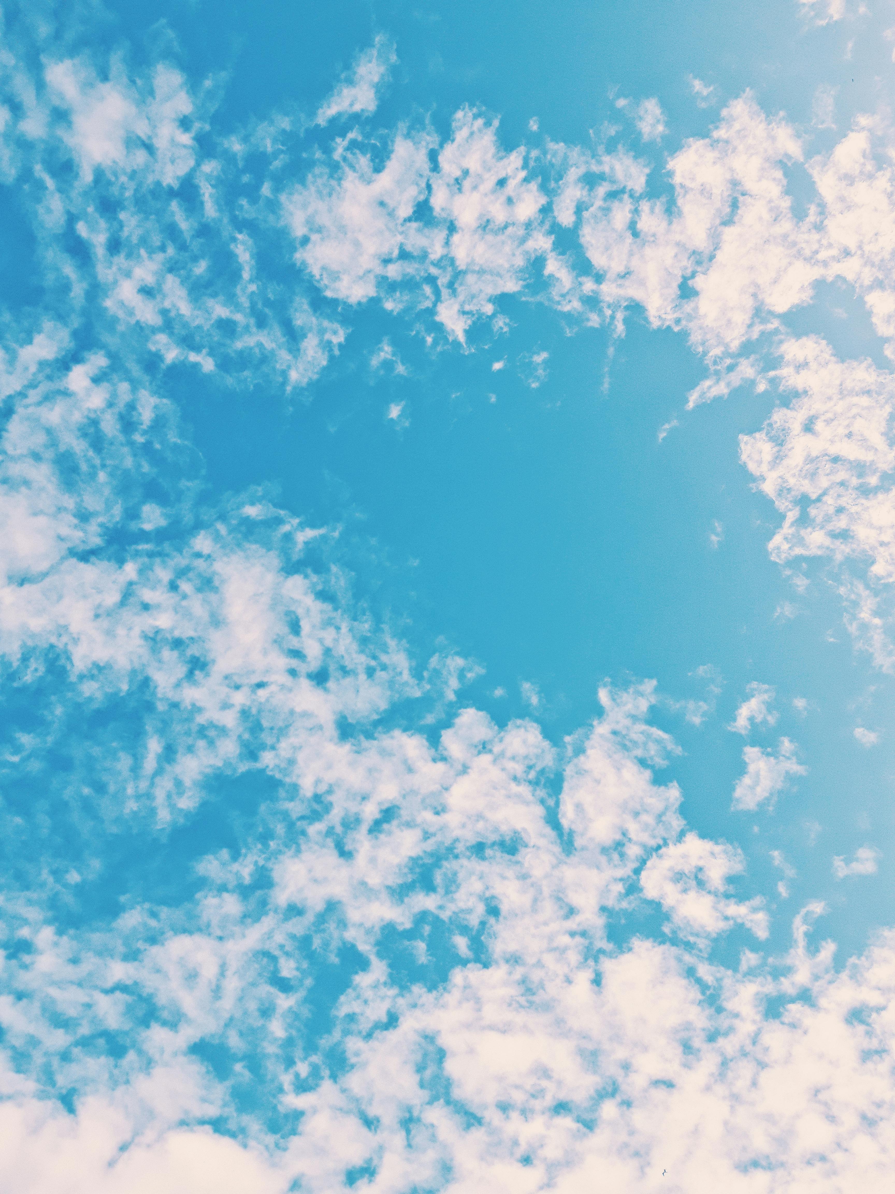 low angle shot of blue sky with clouds