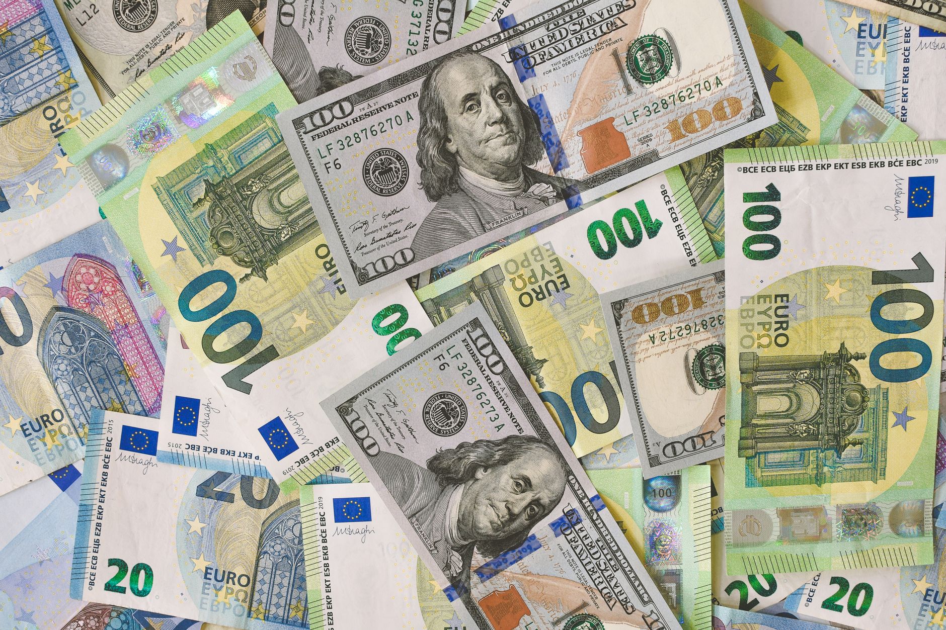 US dollars and euros banknotes, illustrating foreign‑exchange reserves