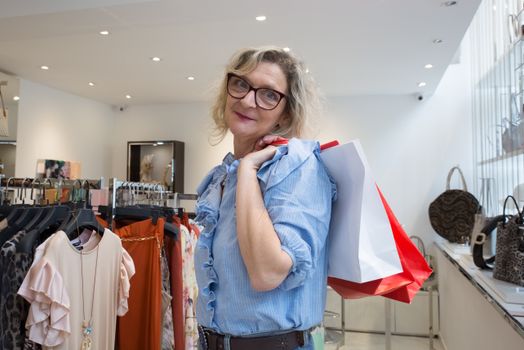 smiling consumer shopping