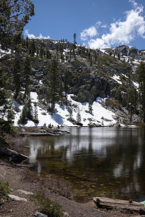 Free Snow Covered Mountain Near Lake Stock Photo