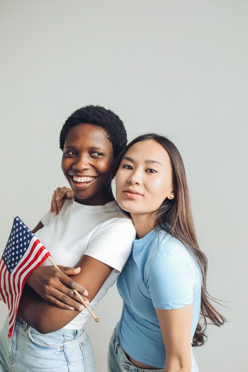 Бесплатное стоковое фото с 4 июля, азиатка, американский флаг