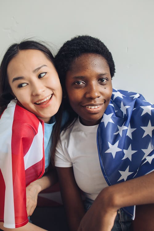 Бесплатное стоковое фото с 4 июля, азиатка, американский флаг