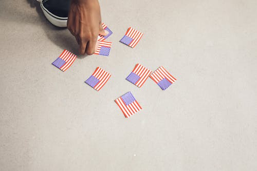 Person Holding A Paper Flag