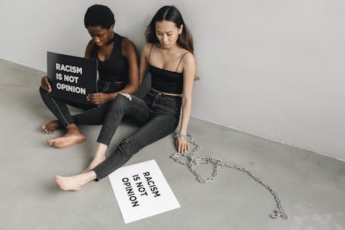 Barefooted Women Protesting