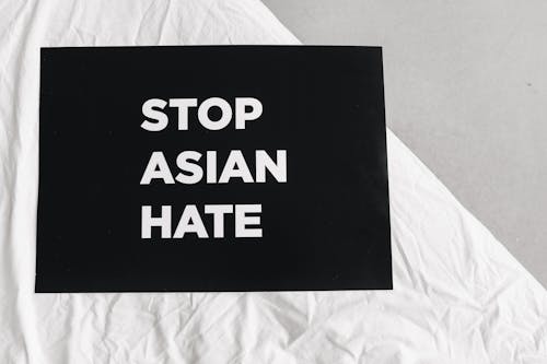 Conceptual Image with Stop Asian Hate Written on it 