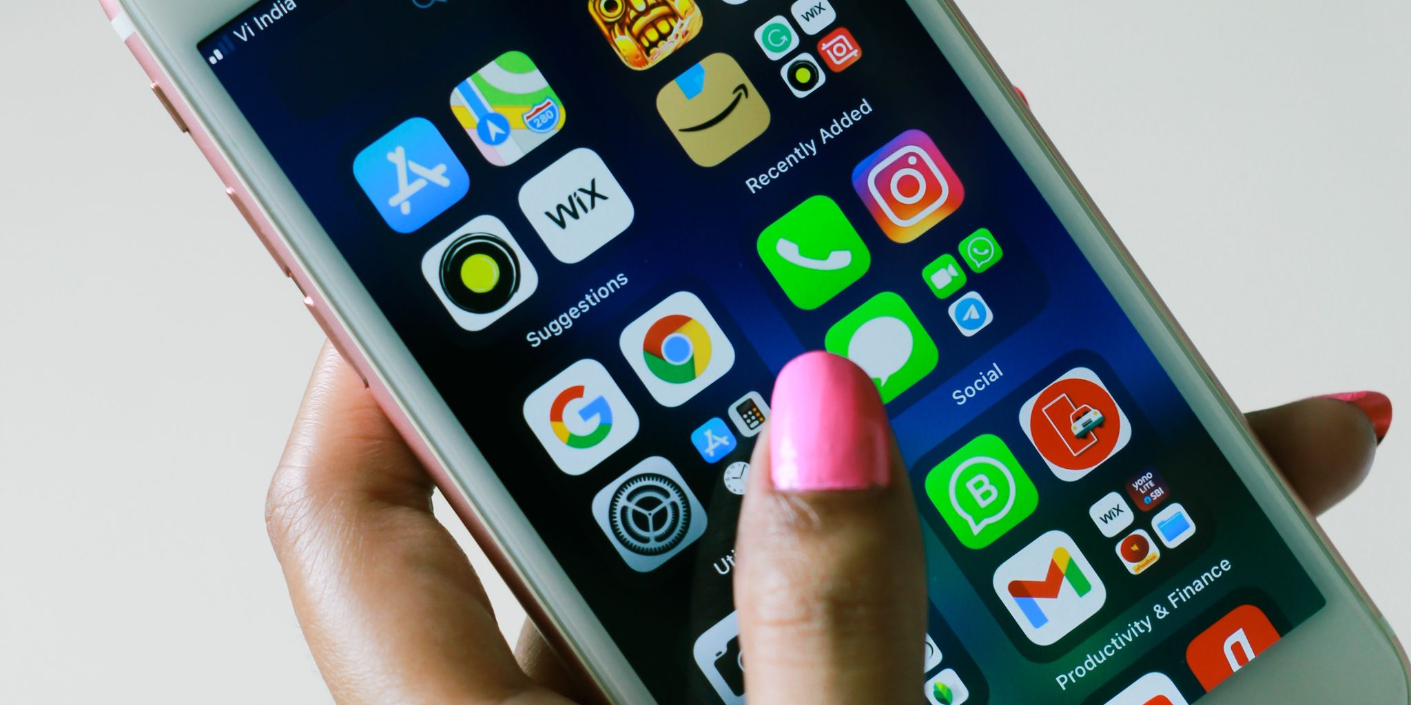 Hand holding a smartphone