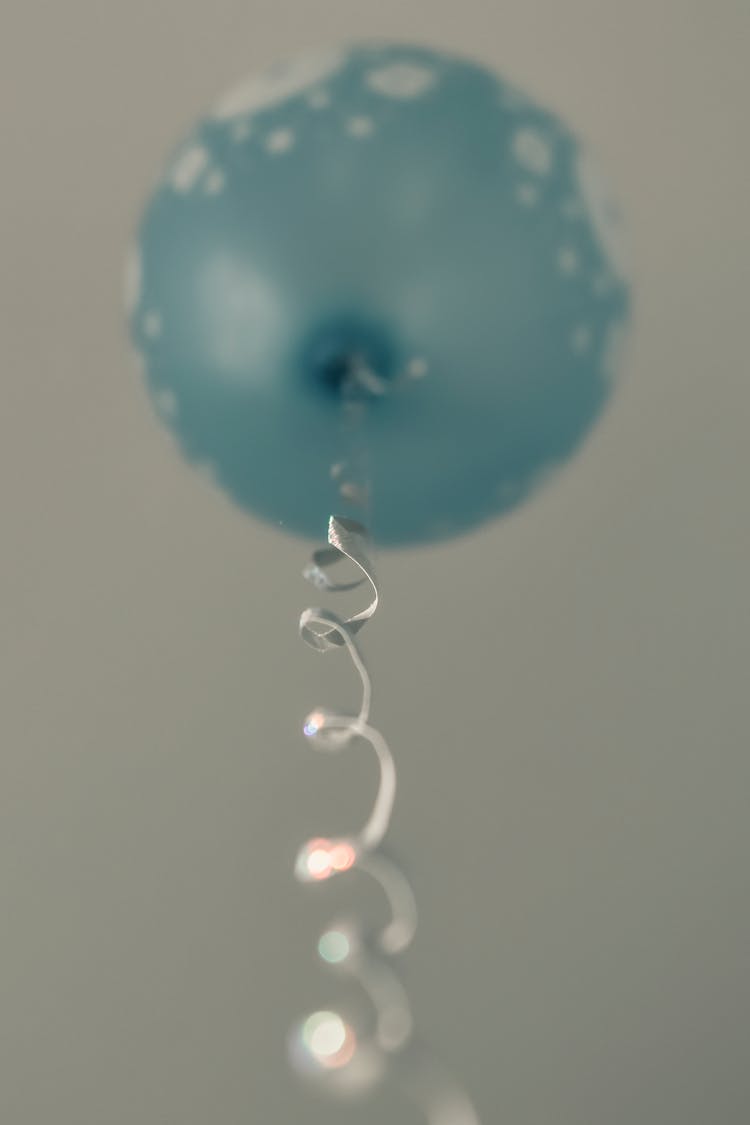 Gray Ribbon String Of A Balloon