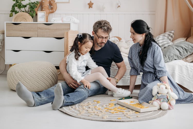 Family Playing Scrabble