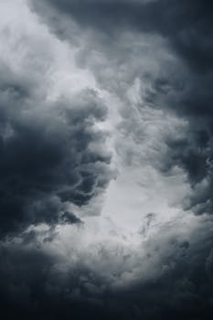 Moody dark clouds forming over Istanbul, showcasing nature's power.