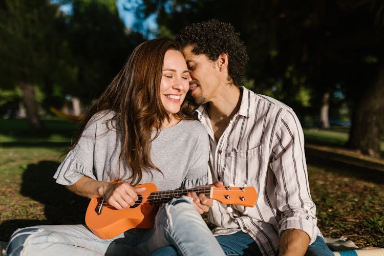 Close-Up Shot Of A Romantic Couple