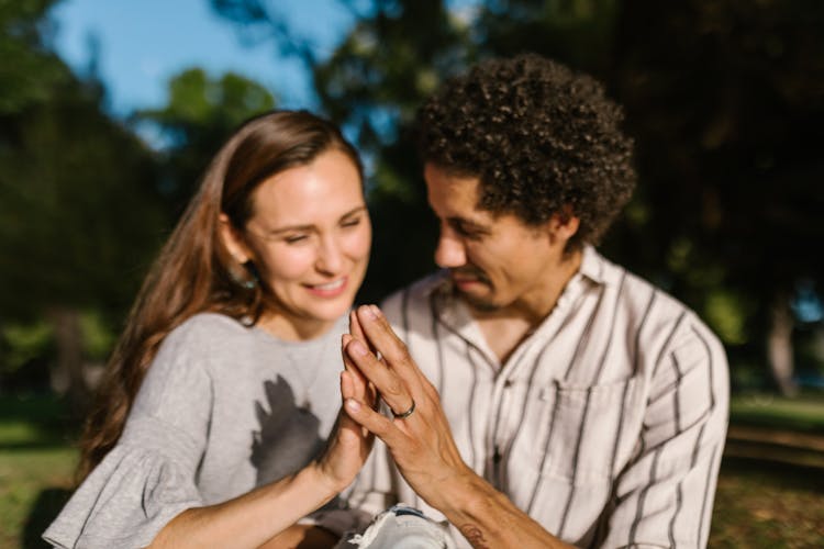 Close-Up Shot Of A Romantic Couple
