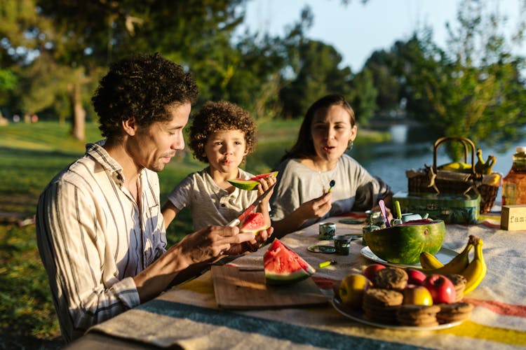 A Family Eating Together 