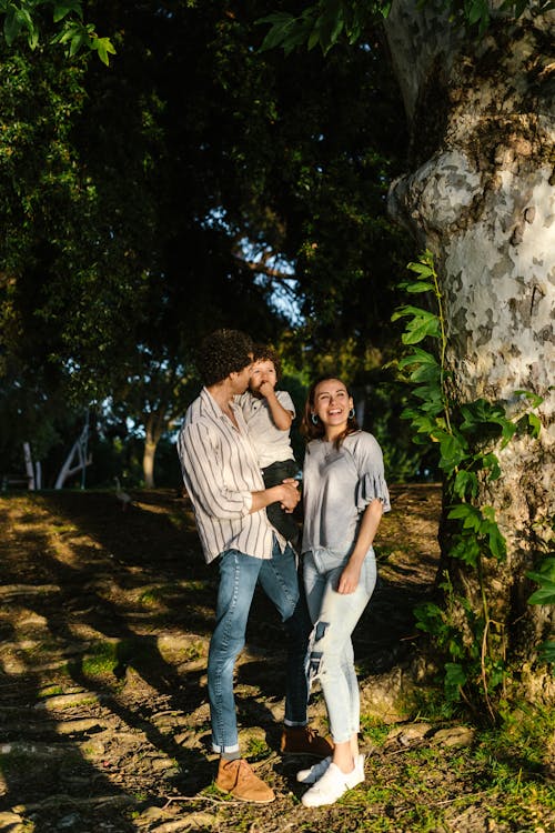 Fotos de stock gratuitas de abrazar, árbol, camisa de manga larga