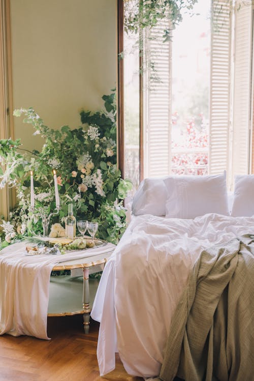 Free Interior of a Bedroom in a Vintage, Luxurious Style  Stock Photo