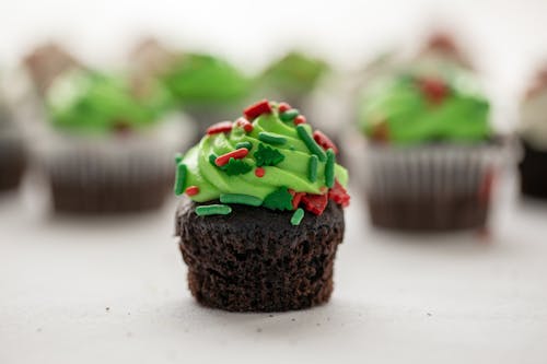 Free A Chocolate Cupcake With Sprinkles  Stock Photo