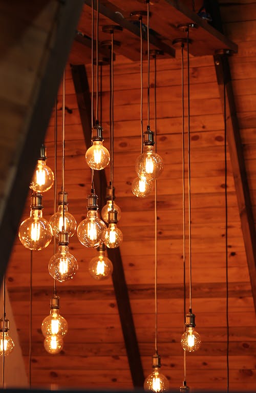 Light Bulbs Hanging from a Ceiling