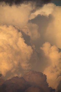 Captivating cumulus clouds at sunset in Monterrey, Mexico with vivid colors and dramatic skies.