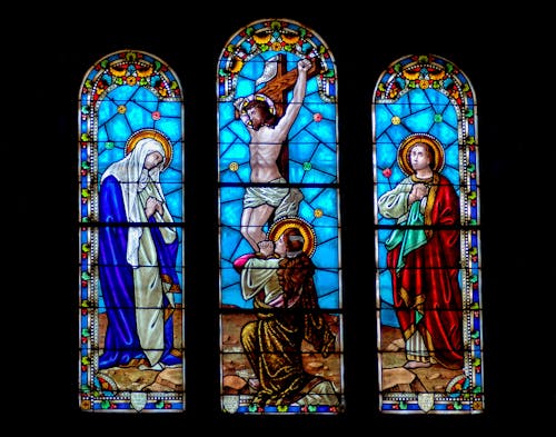 Free Stained Glass Image of Jesus Christ Stock Photo