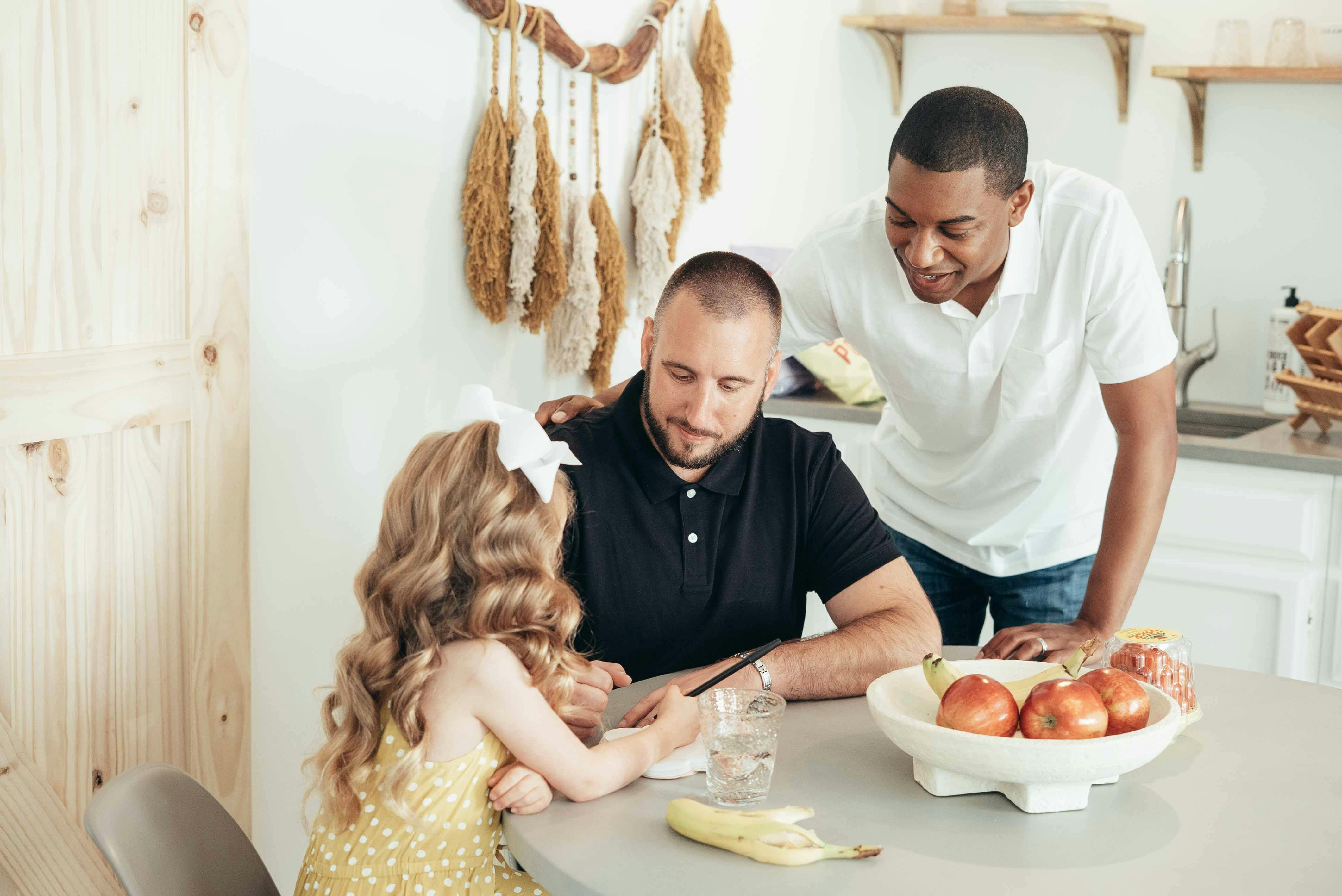 a family spending time together at home