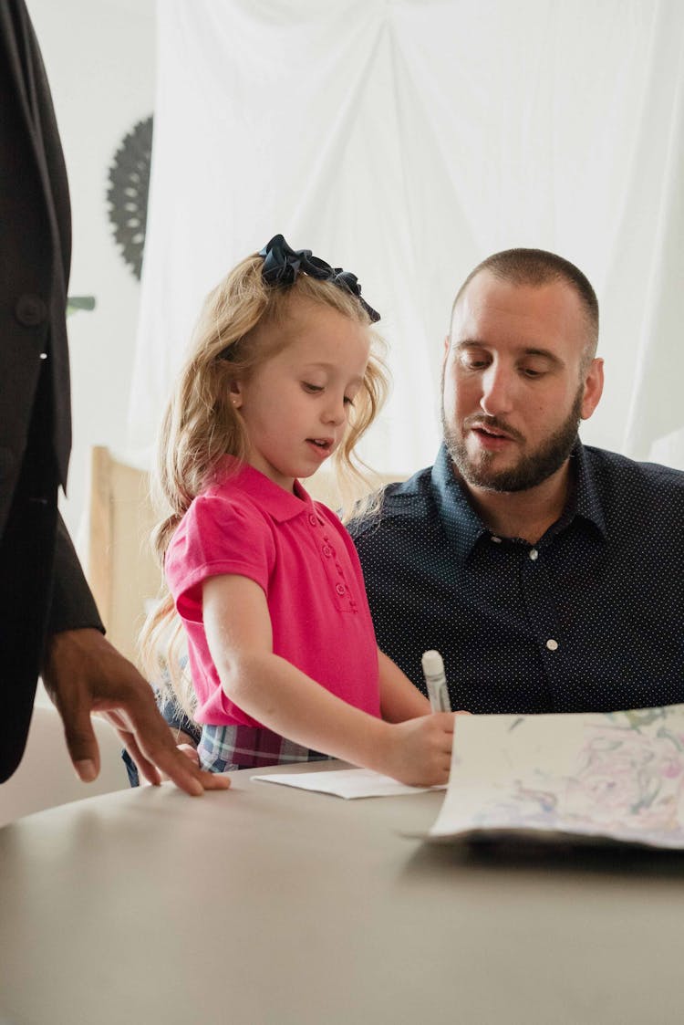 Father And Daughter Drawing