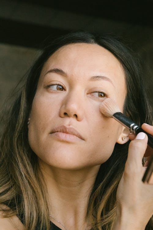 Woman Applying Powder Under Eyes