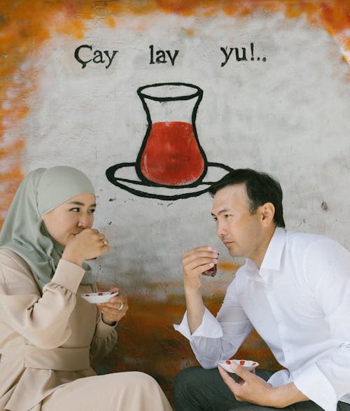 Couple Drinking Tea on a Date