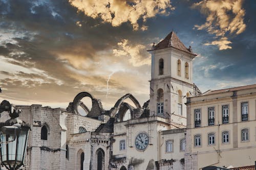 Free stock photo of architecture, big clock, clouds