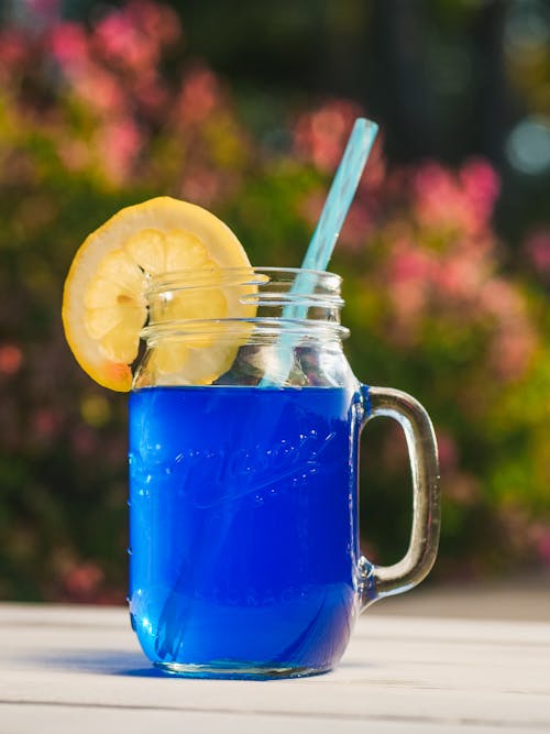 Free Blue Liquid Drink in Clear Glass Mug  Stock Photo