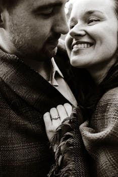 Gray Scale Photography of Couple