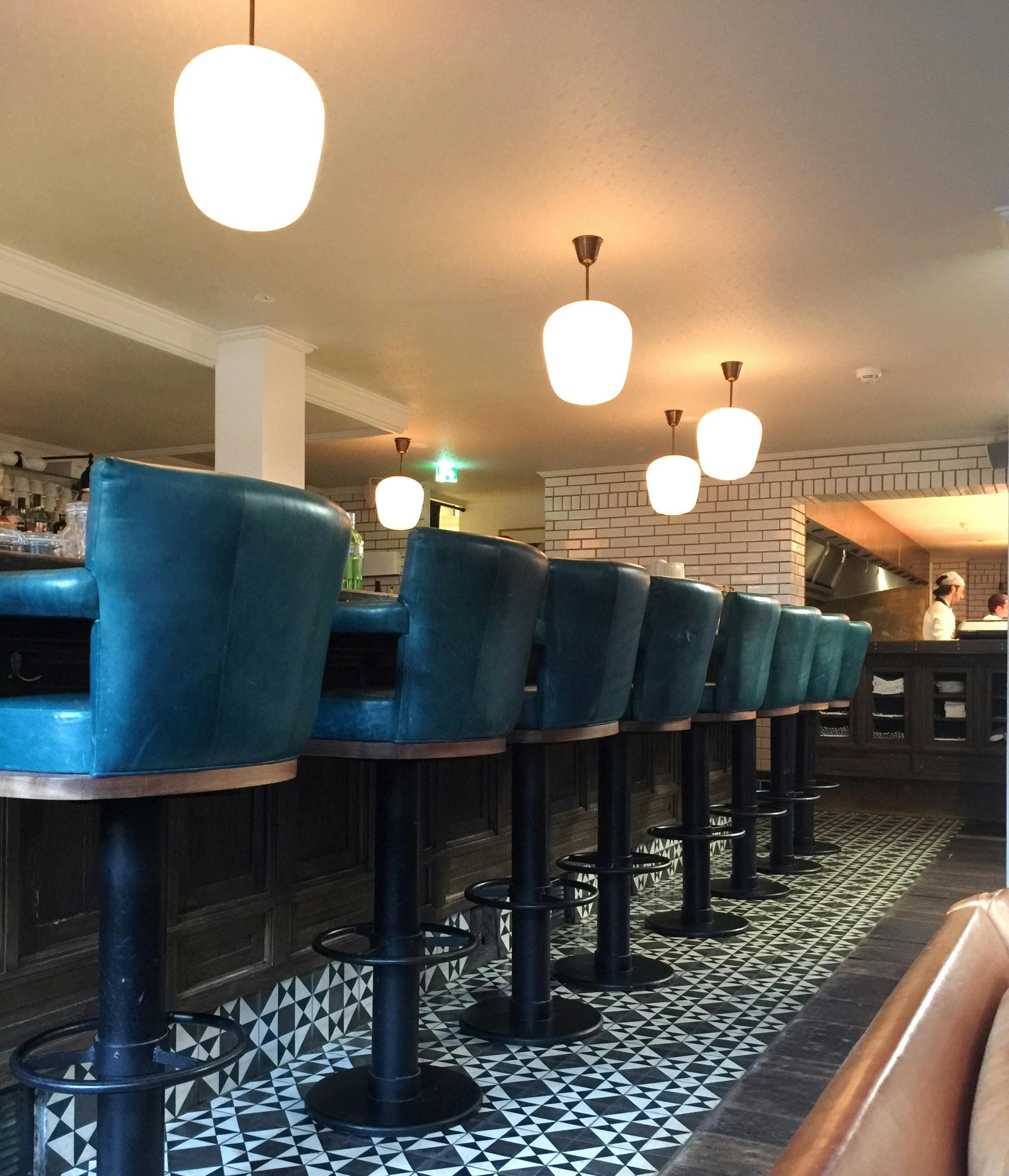 Free stock photo of bar cafe, blue stools, diner